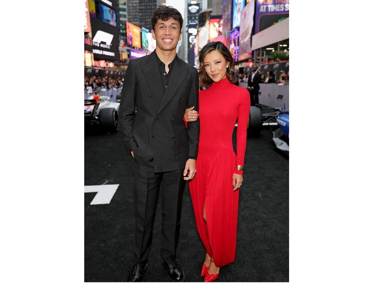 Alex Albon and his partner at the premiere (Image via Instagram/ @f1)